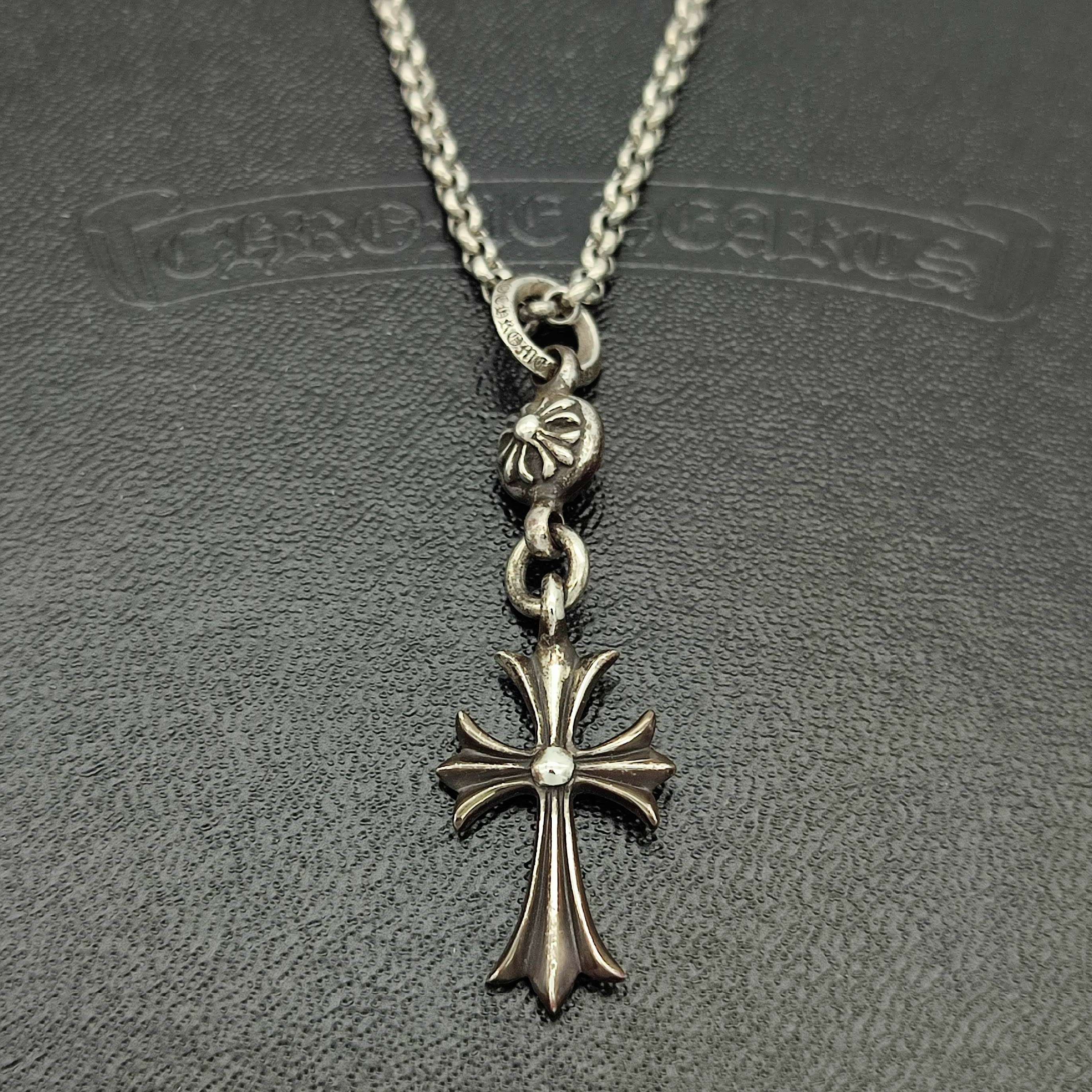 クロムハーツ 1ボールタイニーCHクロス ネックレス シルバー925 原本