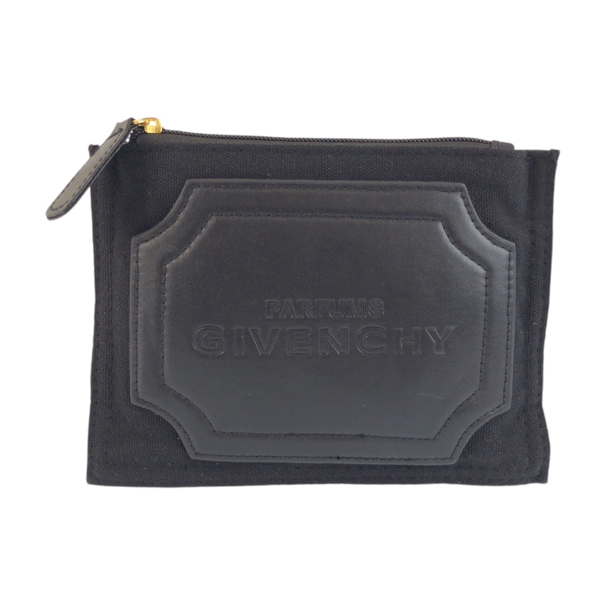 GIVENCHY ジバンシィ ブラック 黒 ゴールド金具 キャンバス ポーチ メイクポーチ 小物入れ 601936 【中古】
