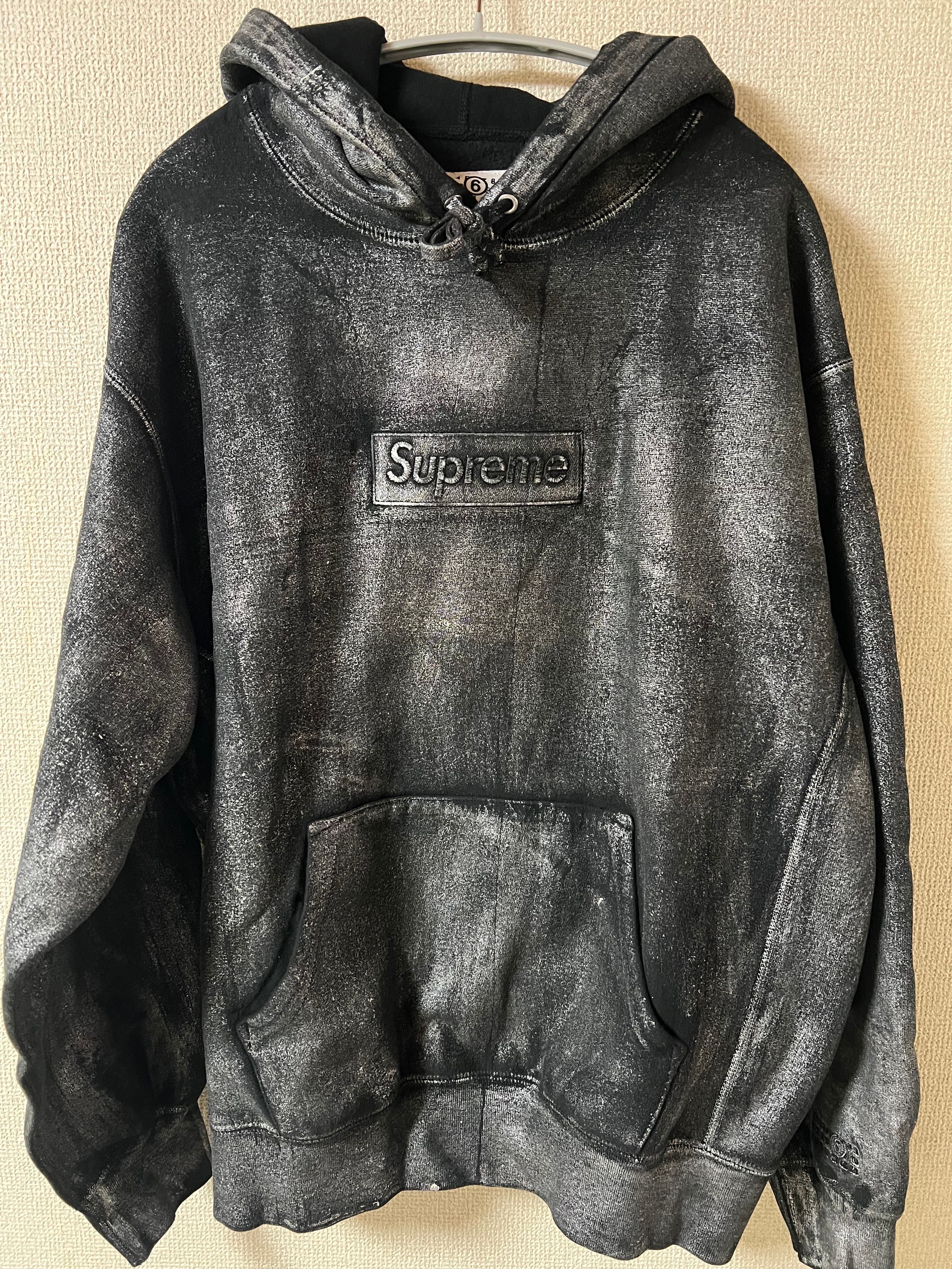 Supreme x MM6 Maison Margiela Foil Box Logo Hooded Sweatshirt "Black"
