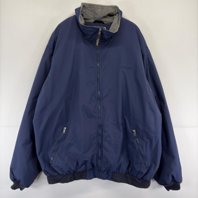 古着 エルエルビーン L.L.Bean ジャケット ウォームアップ 大きいサイズ フルジップ フリース ワンポイント 2XL TALL ネイビー メンズ