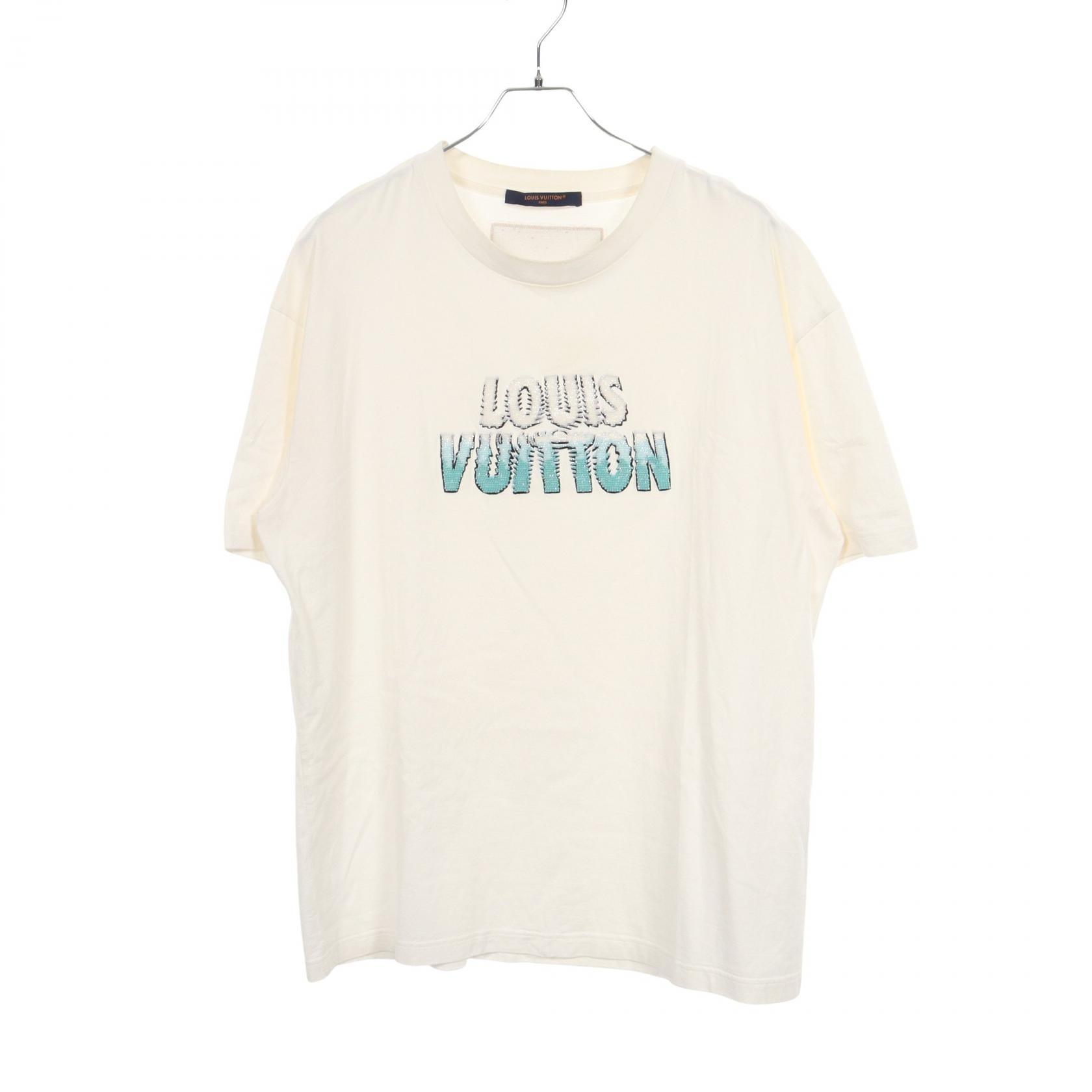 ルイ・ヴィトン LOUIS VUITTON エンブロイダード ビーズコットン 半袖Tシャツ 衣料品 トップス コットン メンズ ホワイト系 RM232M NPG HPY35W 【中古】