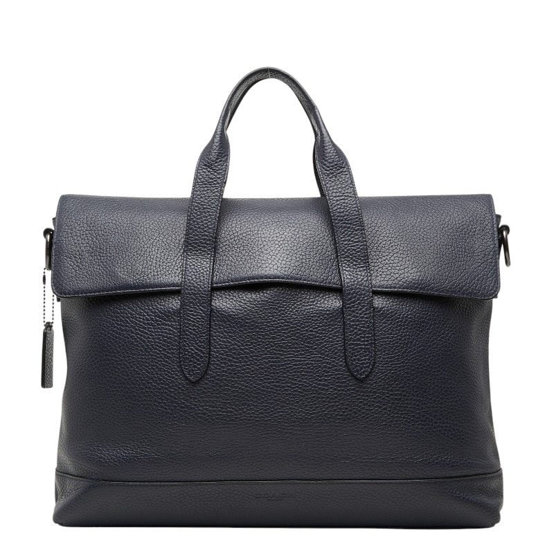 コーチ ハンドバッグ ビジネスバッグ ネイビー レザー レディース COACH 【中古】
