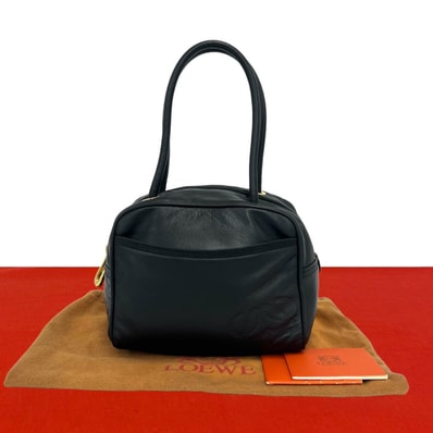 LOEWE ロエベ アナグラム ロゴ レザー ハンドバッグ ブラック
38048
