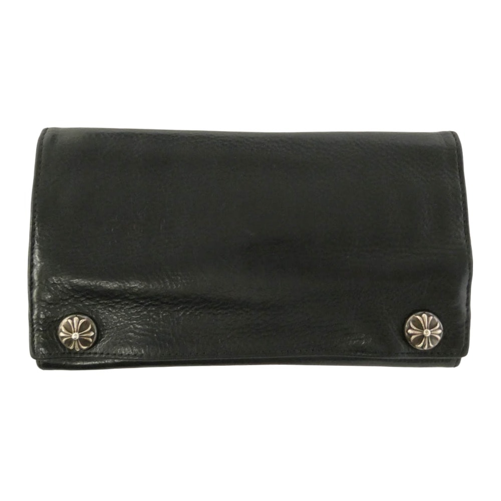 Chrome Hearts Greasy Cross Button Long Wallet "Black"