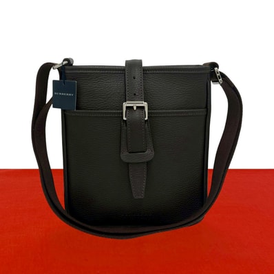 BURBERRY バーバリー ロゴ 刻印 ノバチェック 柄 レザー ショルダーバッグ ブラウン
96949