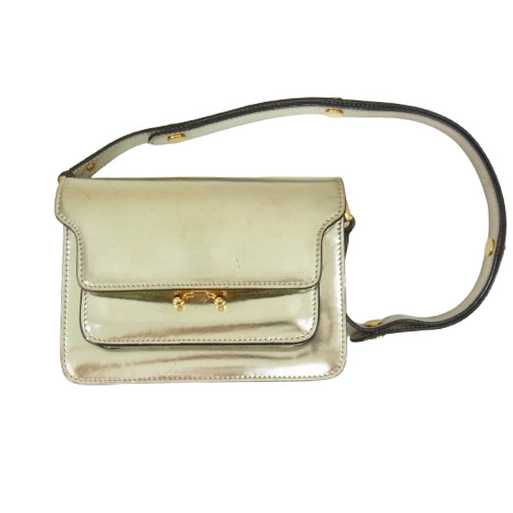 MARNI マルニ その他バッグ メタリックシルバー ミニトランク ワンショルダー ハンドバッグ ゴールド系【中古】
