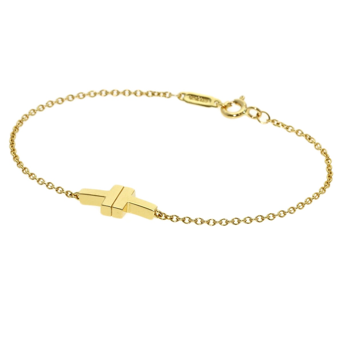 TIFFANY&Co. ティファニー T TWO シングルチェーン ブレスレット K18YG レディース [中古]