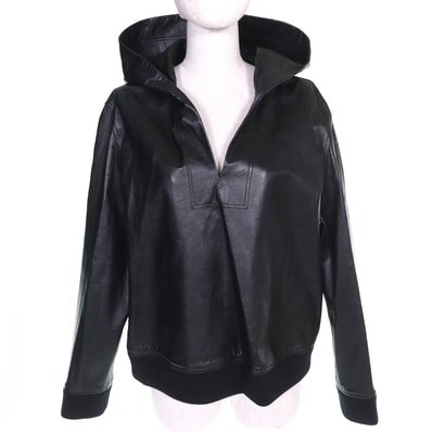 未使用品 バーバリー レザー 長袖 フーディーパーカー 42 8047279