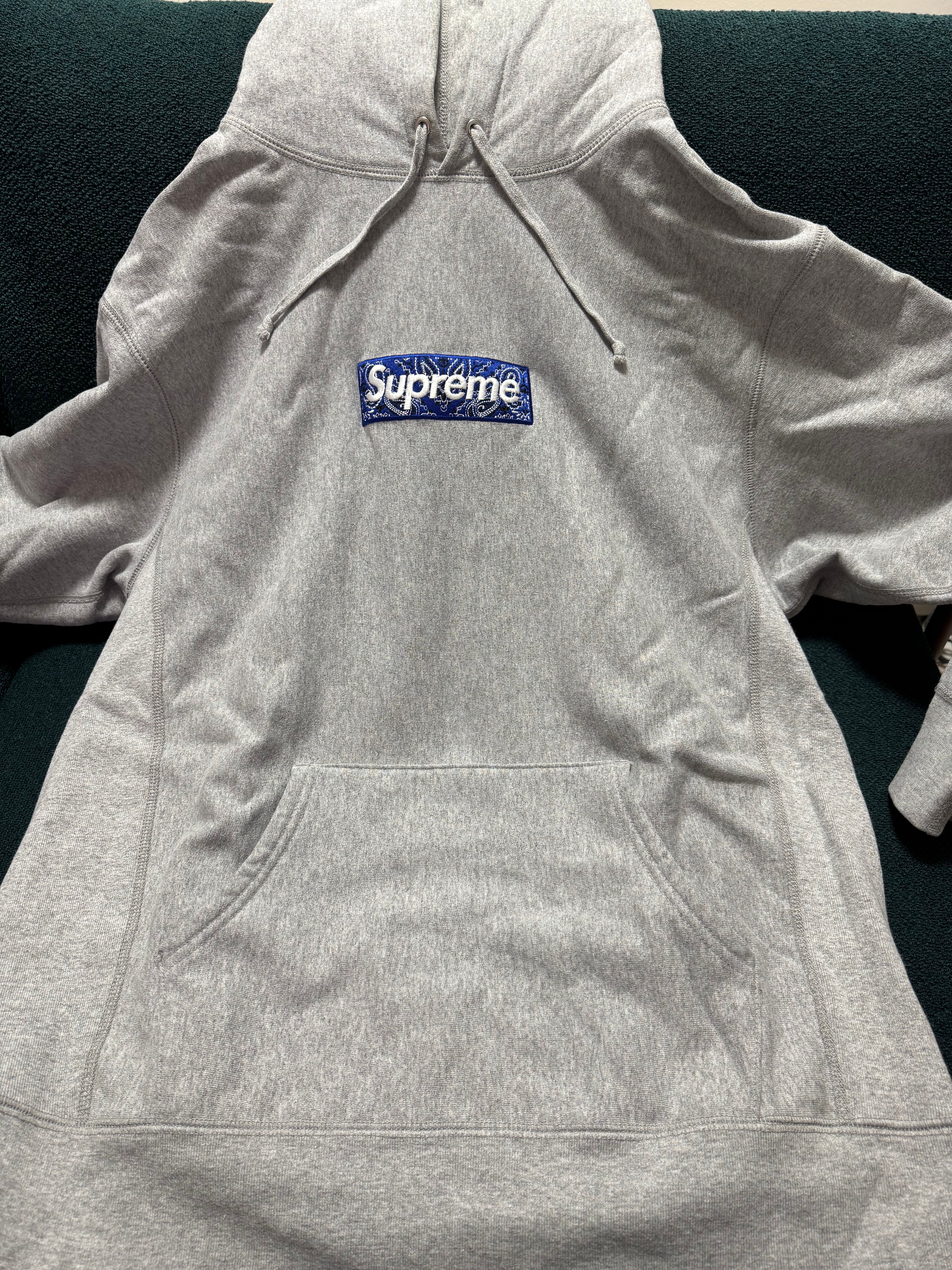 Supreme Bandana Box Logo Hooded Sweatshirt "Grey"