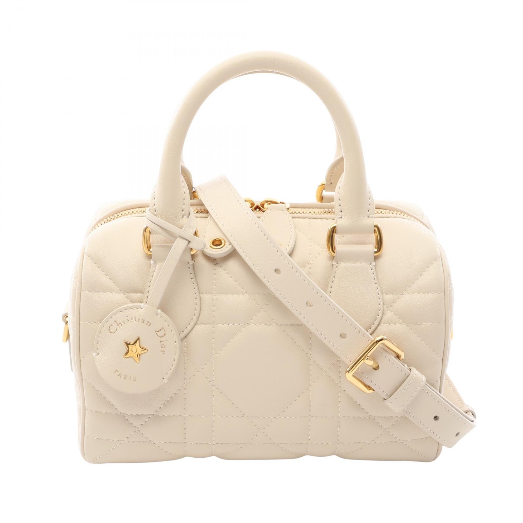 ディオール Dior グルーヴ 20 マクロカナージュ 2WAY ハンドバッグ バッグ レザー レディース アイボリー系 【中古】