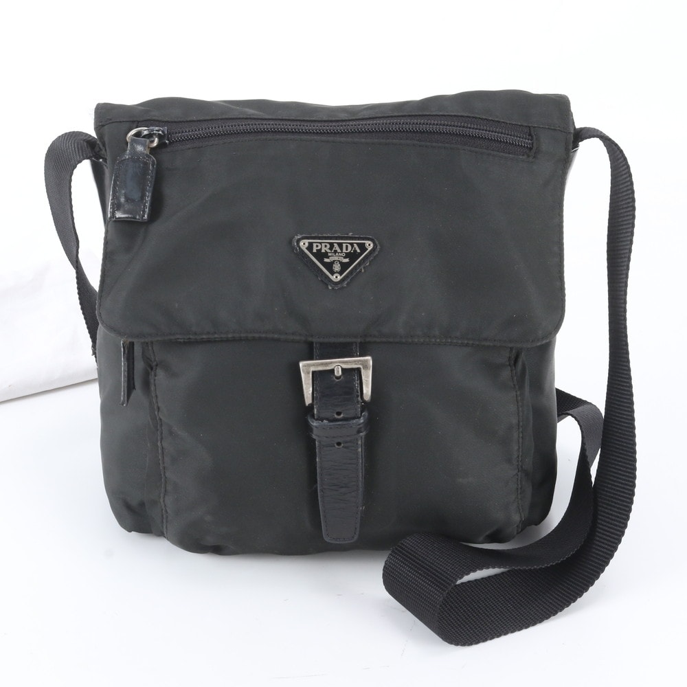 ■美品 プラダ テスート ナイロントライアングルロゴショルダーバッグ