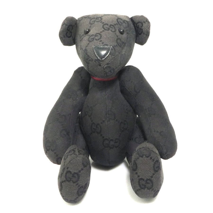 グッチ GUCCI ぬいぐるみ GGキャンバス ブラック ユニセックス【中古】 r11100a