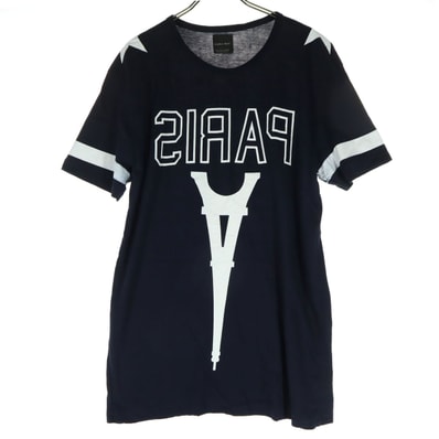 ZARA MAN ザラマン プリント柄 半袖 Tシャツ L ネイビー