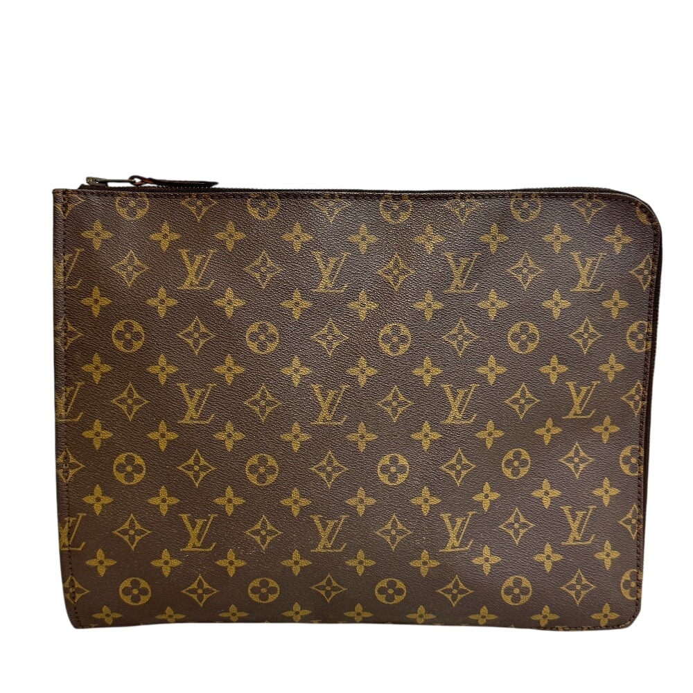 ルイヴィトン LOUIS VUITTON クラッチバッグ モノグラム ポッシュドキュマン ヴィンテージ PCケース セカンドバッグ 書類鞄 ブラウン