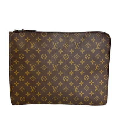 ルイヴィトン LOUIS VUITTON クラッチバッグ モノグラム ポッシュドキュマン ヴィンテージ PCケース セカンドバッグ 書類鞄 ブラウン