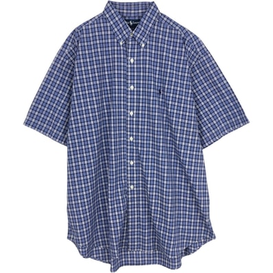 古着 ラルフローレン Ralph Lauren BLAKE 半袖 ボタンダウン チェックシャツ メンズXL相当/eaa633140