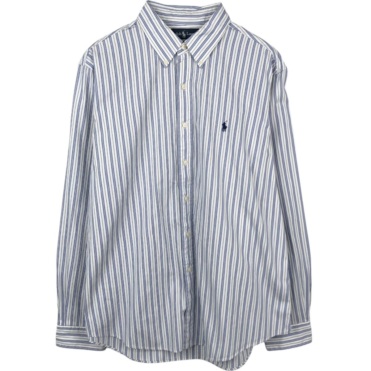 古着 ラルフローレン Ralph Lauren CUSTOM FIT マルチストライプ 長袖 ボタンダウンストライプシャツ メンズXL相当/eaa666296