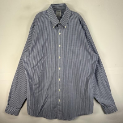 古着 ブルックスブラザーズ Brooks Brothers 長袖シャツ ボタンダウン L ブルー系 チェック メンズ