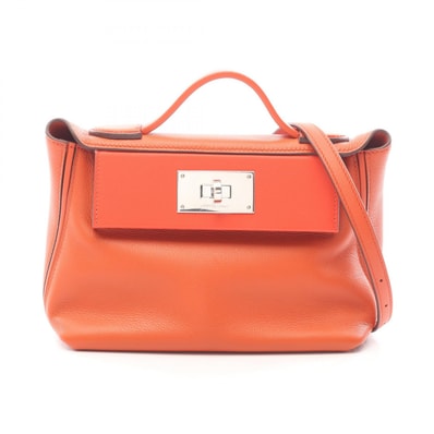 エルメス HERMES 24/24 ヴァンキャトルヴァンキャトル21 ミニ カプシーヌ アネモネ 2WAY ハンドバッグ バッグ エバーカラー / ヴォースイフト エバーカラー オレンジ Z刻印(2021年製造) レディース オレンジ系