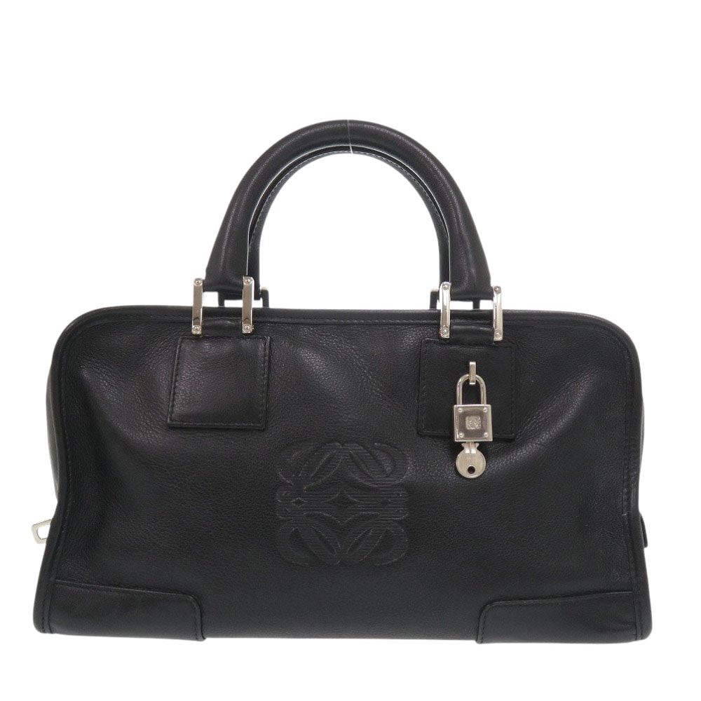 ロエベ  アマソナ28   レザー  ブラック   ハンドバッグ