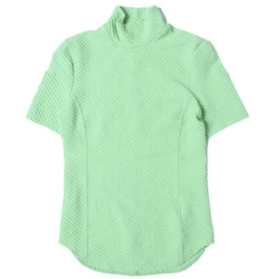 新品 Mame Kurogouchi マメクロゴウチ 25SS 日本製 Shirring Jersey Jacquard High Neck Top 天竺ジャガードハイネックトップス MM25SS-JS027 2 LIGHT GREEN Tシャツ カットソー