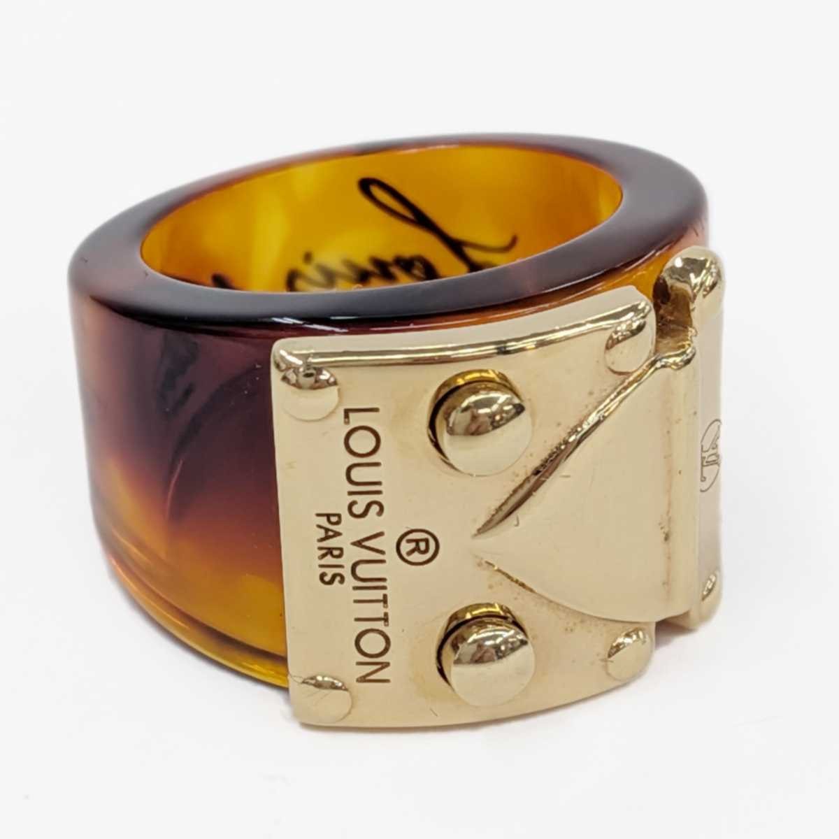 LOUIS VUITTON ルイ・ヴィトン バーグ ロックミー リング リング・指輪 M65204 約11.5号 ゴールド ブラウン レディース【中古】