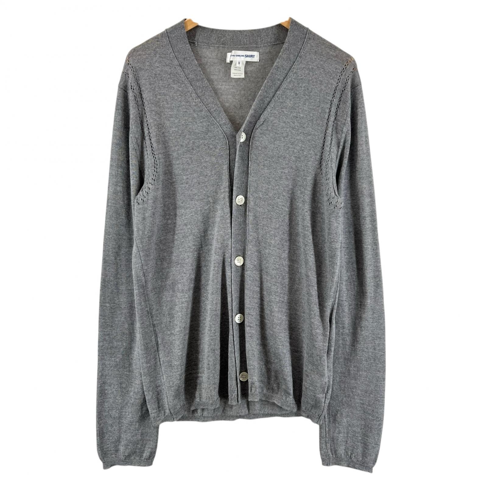 美品 コムデギャルソンシャツ カーディガン グレー メンズ M S24626