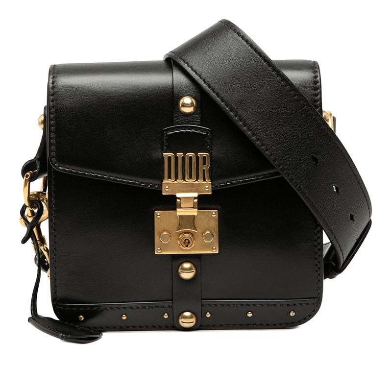 ディオール アディクト 斜め掛け ショルダーバッグ 09-RU-0197 ブラック レザー レディース Dior 【中古】