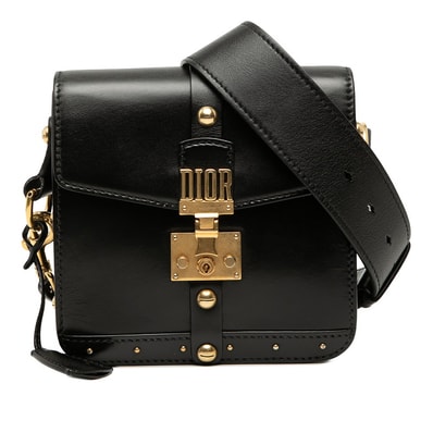ディオール アディクト 斜め掛け ショルダーバッグ 09-RU-0197 ブラック レザー レディース Dior 【中古】