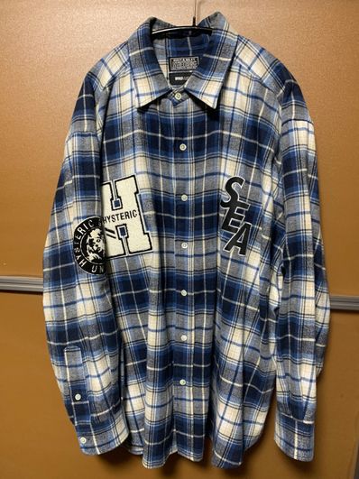 WIND AND SEA x HYSTERIC GLAMOUR Check Shirt "Blue"