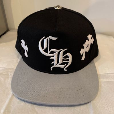 希少 CHROME HEARTS クロムハーツ クロスパッチ キャップ 黒 白