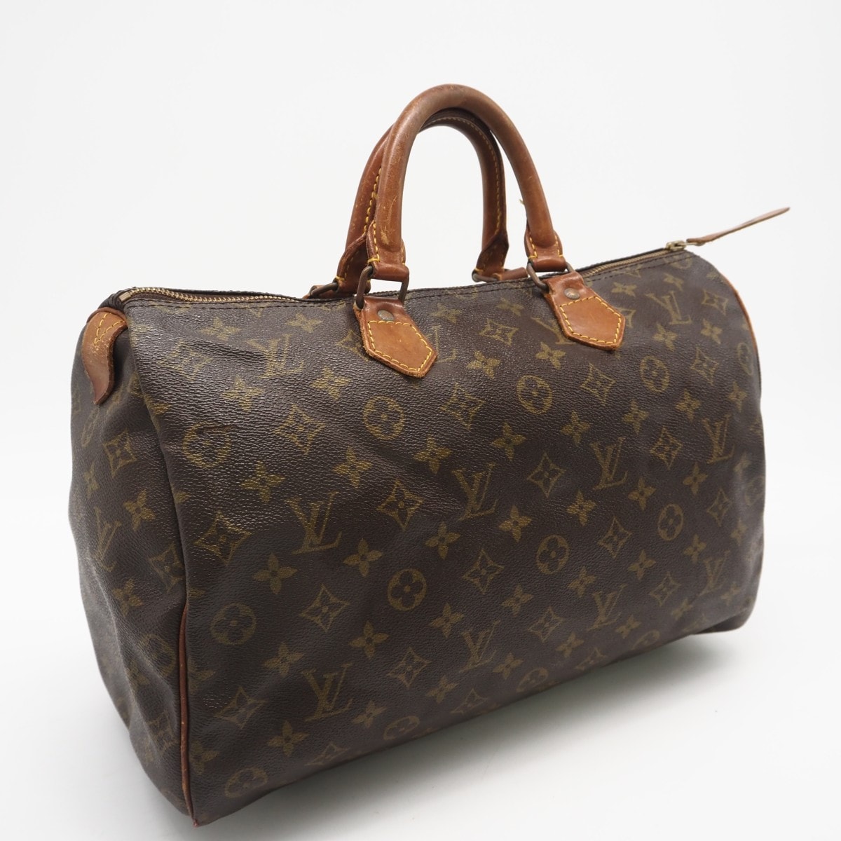 LOUIS VUITTON ルイ・ヴィトン モノグラム キャンバス スピーディ35 M41524 ハンドバッグ ブラウン コーティングキャンバス レザー レディース