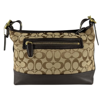 コーチ COACH ショルダーバッグ キャンバス/レザー ベージュ/ブラウン ゴールド レディース【中古】 z8554