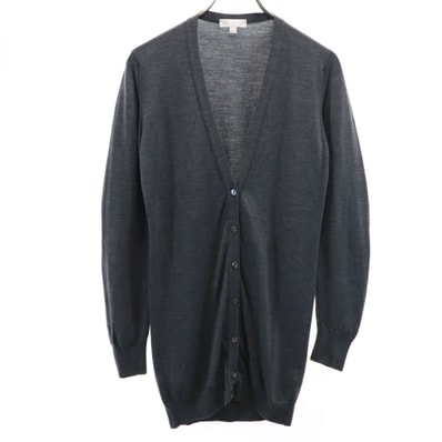 JOHN SMEDLEY ジョンスメドレー イギリス製 ウール 長袖 ニット カーディガン S グレー系