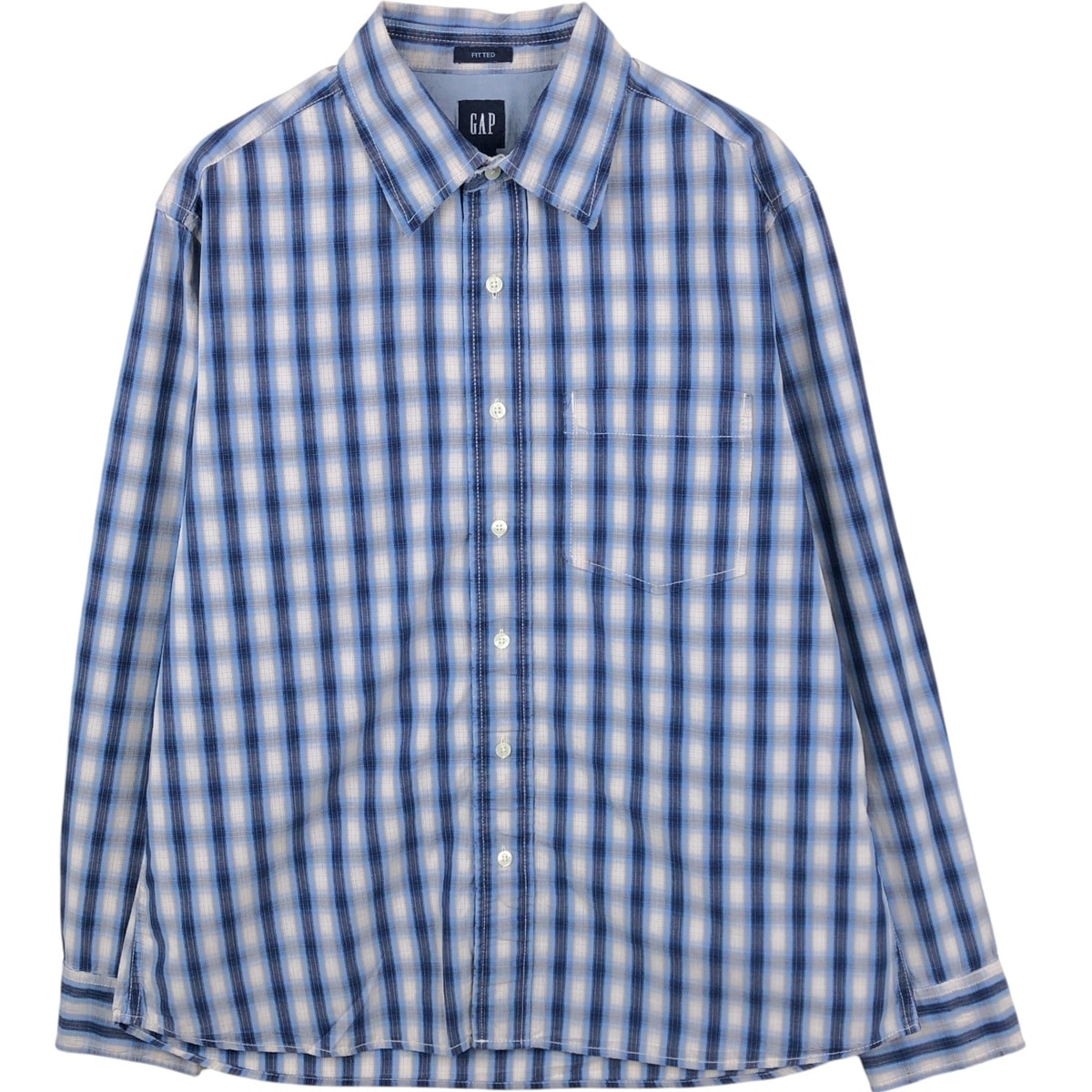 古着 00年代 ギャップ GAP FITTED 長袖 コットンチェックシャツ メンズL相当/eaa659917