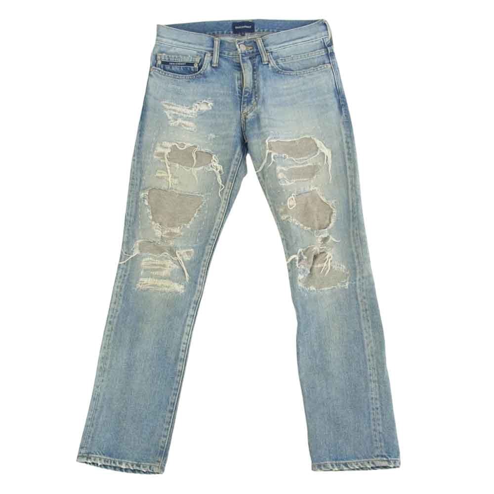 DESCENDANT ディセンダント デニムパンツ DIN-4 DAMAGE JEANS ダメージ加工 リペア加工 デニム パンツ インディゴブルー系 1【中古】