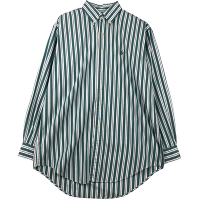 古着 ラルフローレン Ralph Lauren YARMOUTH マルチストライプ 長袖 ボタンダウンストライプシャツ メンズM相当/eaa614716