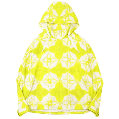 【極美品】LOUIS VUITTON ルイ・ヴィトン ブルゾン 2023SS メンズ サイズ 54 モノグラム シボリ レインウエア 撥水性 ウィンドブレーカー アウター ネオンイエロー ホワイト 白 黄 イタリア製