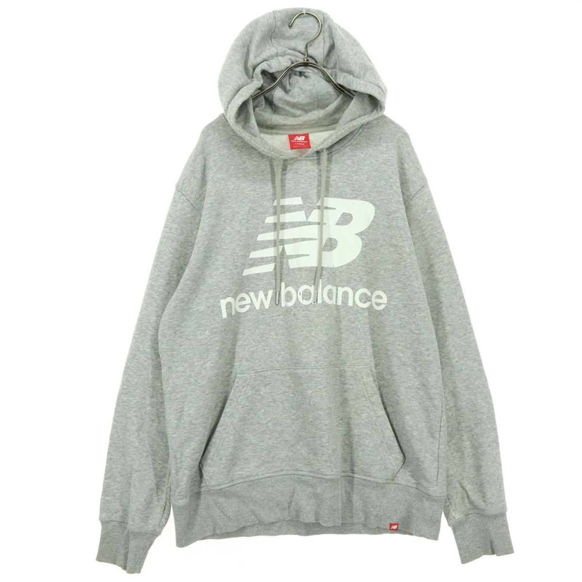 NEW BALANCE ニューバランス プリント 長袖 スウェットパーカー L グレー