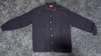 Supreme Herringbone Cardigan "Navy"