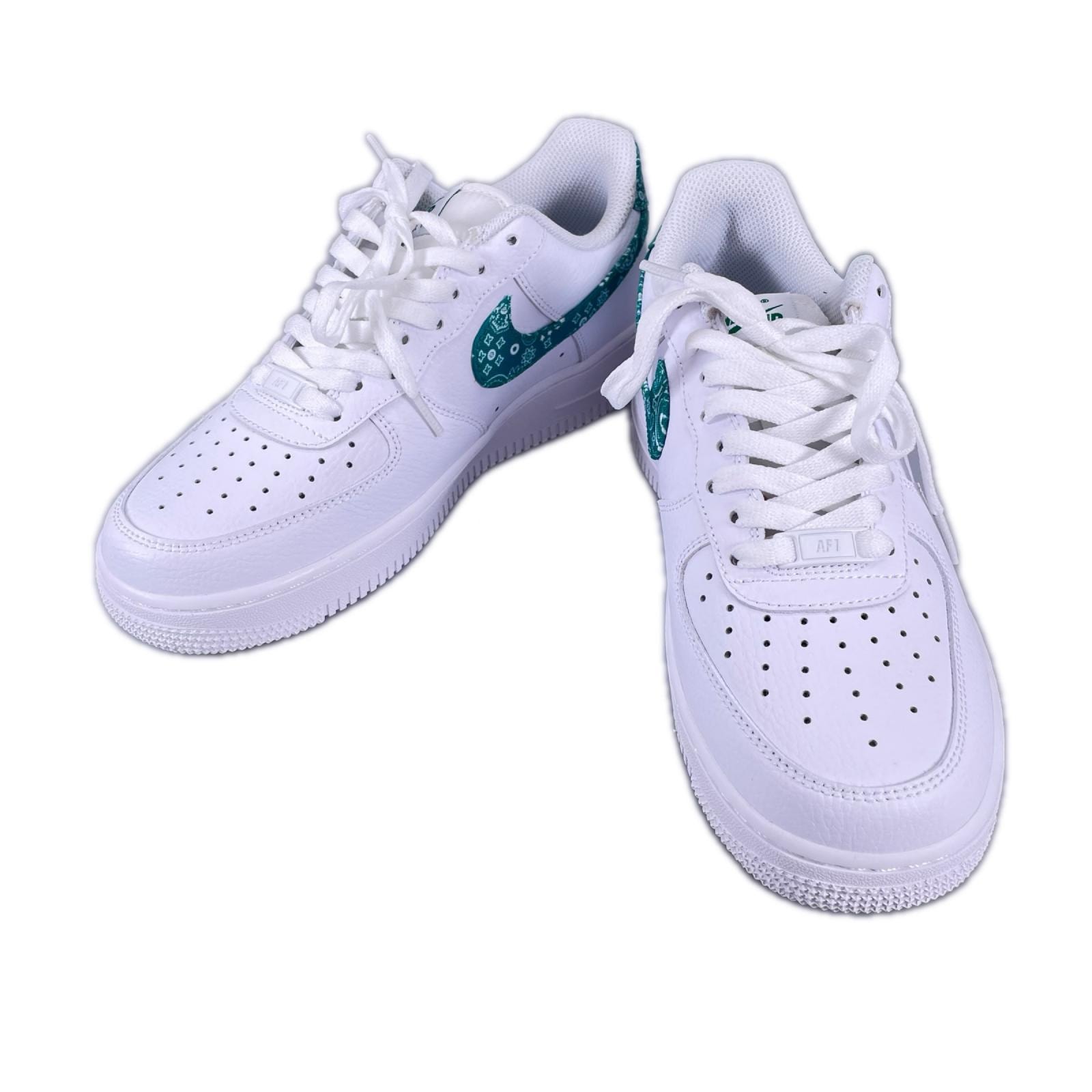 未使用品 NIKE ナイキ エアフォース1 ロー '07 DH4406-102-255-A スニーカー レザー/ラバー ホワイト ユニセックス 25.5 40.5 7.5 エッセンシャル "グリーン ペイズリー"【古着】【中古】