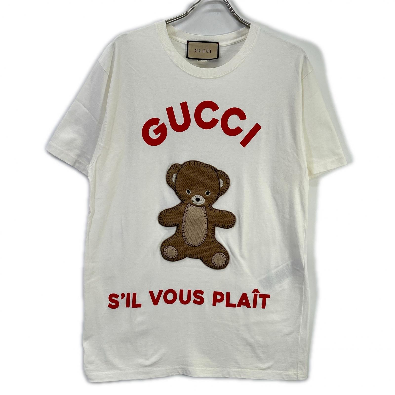 グッチ 717422 23SS ホワイト テディベア Tシャツ M