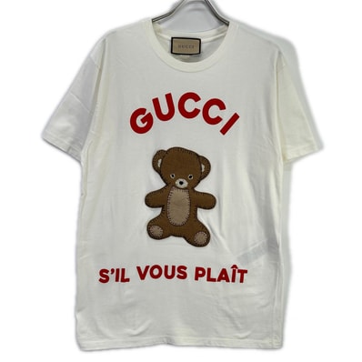 グッチ 717422 23SS ホワイト テディベア Tシャツ M