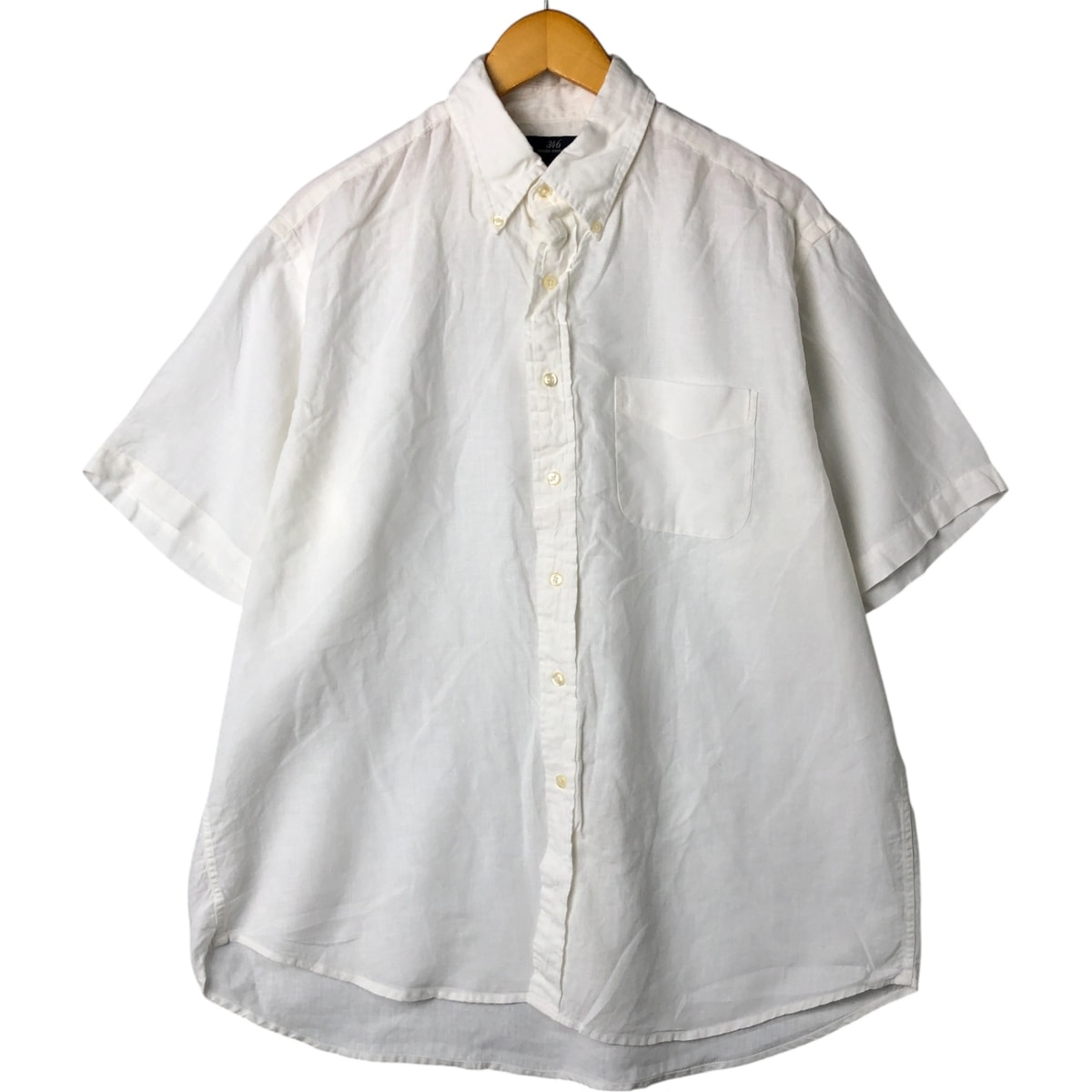 古着 ブルックスブラザーズ Brooks Brothers 346 半袖 リネン ボタンダウンシャツ メンズL相当/eaa547745