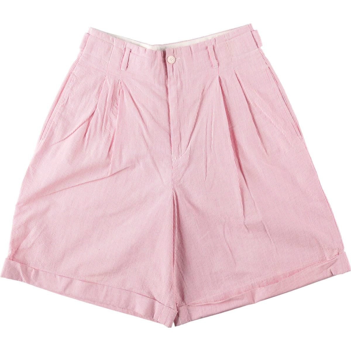 古着 ラルフローレン Ralph Lauren ストライプ柄 シアサッカー ツータック コットンショーツ ショートパンツ レディースL(w28)相当/eaa637994