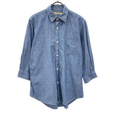 JOURNAL STANDARD ジャーナルスタンダード 日本製 7分袖 シャンブレーシャツ M ブルー コットンシャツ