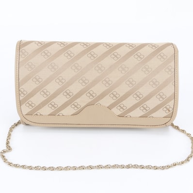 バレンシアガ チェーンショルダーバッグ レザー×キャンバス