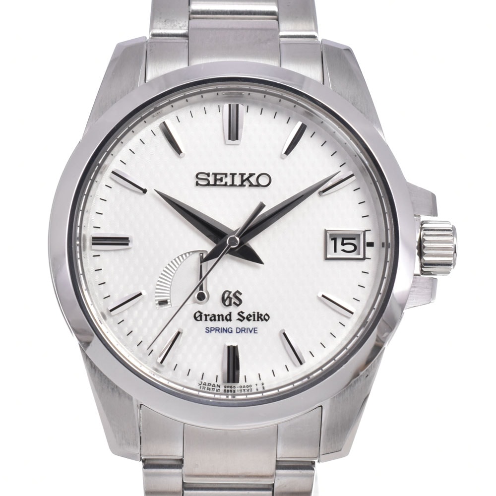 セイコー SEIKO SBGA025/9R65-0AG1 グランドセイコー デイト ホワイト スプリングドライブ メンズ 良品 腕時計 D#149525