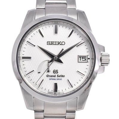 セイコー SEIKO SBGA025/9R65-0AG1 グランドセイコー デイト ホワイト スプリングドライブ メンズ 良品 腕時計 D#149525