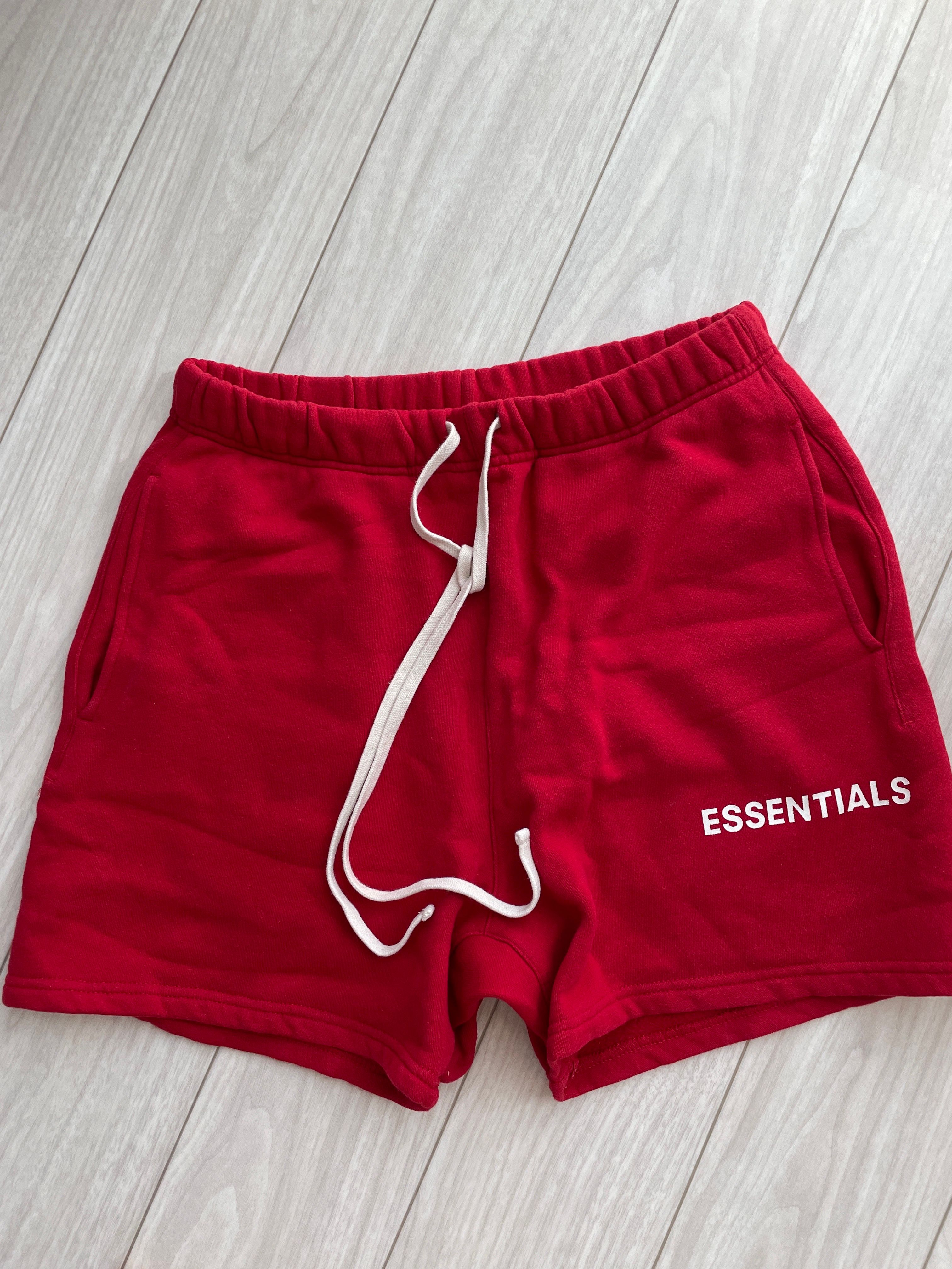 FEAR OF GOD Essentials Graphic Sweat Shorts "Red"